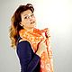 Silk scarf Splashes of color-orange, Scarves, Slavsk,  Фото №1