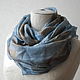 Scarf silk 'Ghost oak' blue ekoprint oak elegant. Scarves. Artinflat - natural dyeing. Online shopping on My Livemaster.  Фото №2