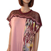 Одежда handmade. Livemaster - original item Summer dress with French lace made of viscose knitwear. Handmade.
