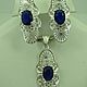 Set (earrings and pendant) made of SILVER 925 is decorated with a nano-sapphire.
