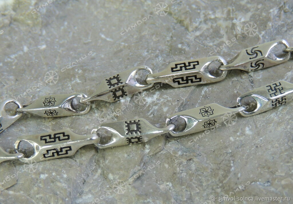 Chain bracelet: Molvinets-Burdocksparty-Perun-Genus-Flower-fern, Folk decorations, Sochi,  Фото №1