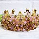 Pink big beautiful crown of stones, Headband, Moscow,  Фото №1