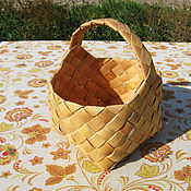 Для дома и интерьера handmade. Livemaster - original item Basket made of birch bark wicker small 16h16. storage. Handmade.