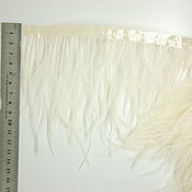 Материалы для творчества ручной работы. Ярмарка Мастеров - ручная работа Trim of ostrich feathers 10-15 cm light yellow. Handmade.