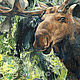 Painting in mixed media Sokhaty. Moose in the chart. Pictures. Pictures for the soul (RozaSavinova). Online shopping on My Livemaster.  Фото №2
