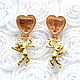 Pendientes de Cupido, Ritzy Couture, Estados Unidos, corazón, Cupido, regalo de amor, amor, Vintage earrings, Moscow,  Фото №1