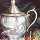 Oil painting 'Still life with rosehip and silverware'. Pictures. Hudozhnik Yuliya Kravchenko (realism-painting). Ярмарка Мастеров.  Фото №4
