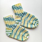 Детские вязание пушистые носочки