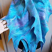 Аксессуары handmade. Livemaster - original item Felted silk two-sided stole Turquoise dreams. Handmade.