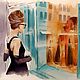 Watercolor painting Breakfast at Tiffany's (turquoise orange city). Pictures. Pastelena. Online shopping on My Livemaster.  Фото №2
