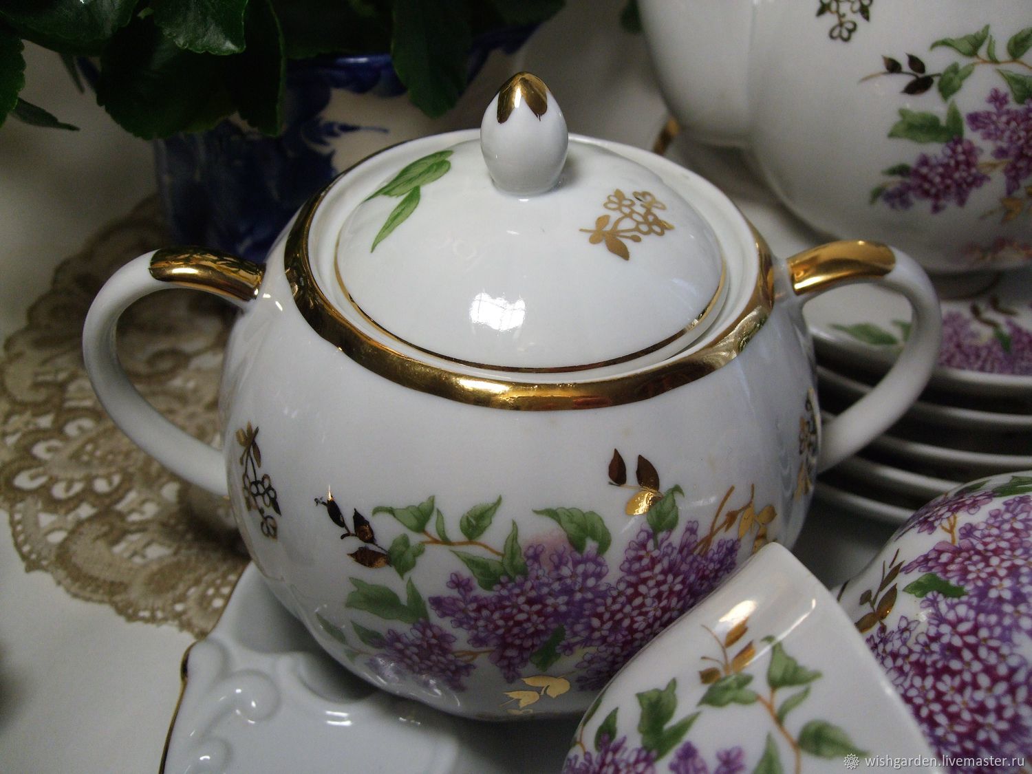 Винтаж: Чайный сервиз Сирень Дулево в интернет-магазине на Ярмарке ...
