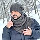 Шапка и шарф вязаные Комплект ДЕРИЛ/ШЭЛДОН  серый мужской. Комплекты головных уборов. Вязаный кэжуал  UNIC Ирина. Ярмарка Мастеров.  Фото №4