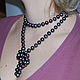 Long 120cm necklace of black pearls you can tie a knot, Necklace, Moscow,  Фото №1