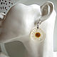 Earrings with Real Daisies White Yellow Rhodium Silver Eco Jewelry. Earrings. WonderLand. My Livemaster. Фото №6