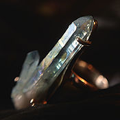 Серебряное кольцо с дендритом псиломелана "Мудрые травы"