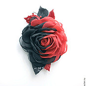 Шифоновая роза "Акварель". Цветы из ткани