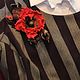 Брошь "Мак" из натуральной кожи. Цветы. Елена (emeldolls). Ярмарка Мастеров.  Фото №6