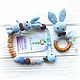 Set 'Brother rabbit'. Holder rattle. Baby pacifier. slingobusy. Online shopping on My Livemaster.  Фото №2