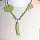 Necklace leather and pearl 'Pea pod', Necklace, Moscow,  Фото №1