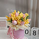 Весенний букет с мимозой и тюльпанами, Подарки на 8 марта, Домодедово,  Фото №1