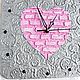 Wall Clock Pink Heart Silent Clock. Watch. Clocks for Home (Julia). My Livemaster. Фото №4