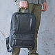 Backpack leather men's 'Salvador' (Dark blue), Backpacks, Yaroslavl,  Фото №1