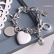 Украшения handmade. Livemaster - original item Bracelet White Heart jadeite necklace with pendants. Handmade.
