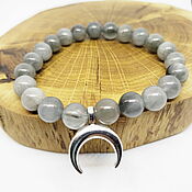 Украшения handmade. Livemaster - original item Grey quartz bracelet with moonlight. Handmade.