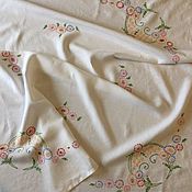 Винтаж: Винтажная скатерть,ручная вышивка
