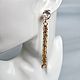 Long Earrings with zircons Golden Waterfall. Earrings. Кристальная веточка - Crystal twig (Crystal-twig). My Livemaster. Фото №5