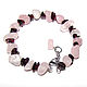 Bracelet natural stones rose quartz and garnet, Bead bracelet, Moscow,  Фото №1