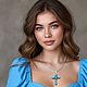 Крест подвеска серебряный с бирюзой. Подвески. Amalia. Ярмарка Мастеров.  Фото №4