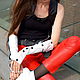 Order Red leather pants with stripes. Lollypie - Modiste Cat. Livemaster. . Pants Фото №3