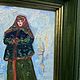Картина маслом «Боярыня», в деревянной раме, 28-23 см. Картины. Жанна Щепетова. Ярмарка Мастеров.  Фото №4