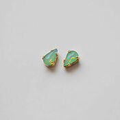 Материалы для творчества handmade. Livemaster - original item Vintage rhinestones8h5 x  mm color Green Opal. Handmade.
