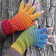 Fingerless gloves with Rainbow fingers, Mitts, Zaraysk,  Фото №1