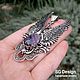 Order Angel pendant with wings silver, natural Amethyst. Shard Noir - handmade jewelry. Livemaster. . Pendant Фото №3