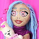 felt toy: Doll with blue hair. Felted Toy. Я ВАЛЯЮ - эко-подарки. Online shopping on My Livemaster.  Фото №2