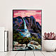 Waterfall oil painting mountain landscape mountains miniature. Pictures. Colibri Art - Oil Painting. Online shopping on My Livemaster.  Фото №2