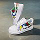 Кроссовки белые, кастом кроссовок Nike Air Force,радуга,ручная роспись. Кроссовки. Olgavolgoart. Роспись одежды и обуви. Кастом. Ярмарка Мастеров.  Фото №4