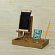 Stand-organizer for phone made of oak, Stand, Voronezh,  Фото №1