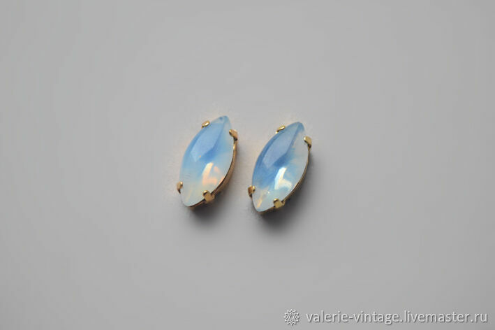 Vintage rhinestones 15h7 mm color Blue Opal, Rhinestones, Moscow,  Фото №1