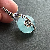 Украшения handmade. Livemaster - original item Aquamarine. Silver Note Pendant (wirewrap). Handmade.