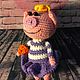 Pig. Stuffed Toys. strand of wool. My Livemaster. Фото №4