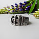 Silver men's ring.Ring with prayer, Religious ring, Chaikovsky,  Фото №1