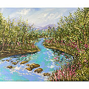 Картины и панно handmade. Livemaster - original item Painting the river 