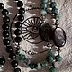 Мала из обсидиана и мохового агата со Змейкой. Бусы. Van-Zaam jewelry. Ярмарка Мастеров.  Фото №6