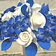 Bouquet Of Gzhel. Flowers polymer clay handmade. Composition. Olga-art-flower. Online shopping on My Livemaster.  Фото №2