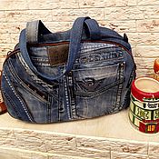 Сумки и аксессуары handmade. Livemaster - original item Travel Bag: Denim Commotion. Handmade.