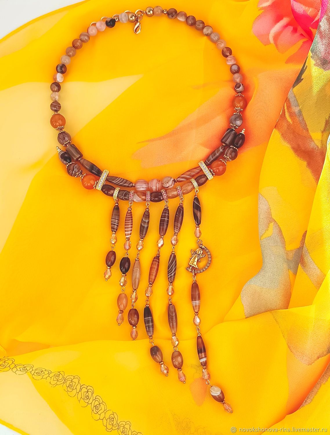 Колье из агата Ботсвана: Танцующий ангел в интернет-магазине на Ярмарке ...